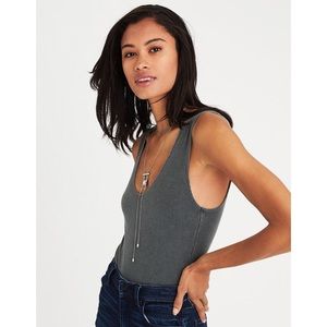 American Eagle Ribbed Corset Bodysuit